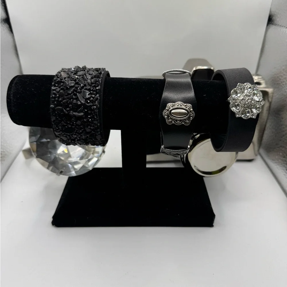 Lot of 3 Black‎ Fashion Bracelets NEW